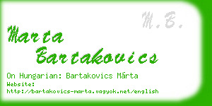marta bartakovics business card