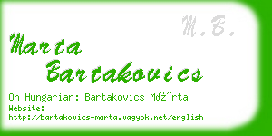 marta bartakovics business card